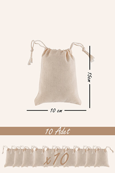 Butik Büzgülü Bez Kese, 10x15 Cm, Saklama Kesesi, Hediyelik Bez Kese | Baskıs...