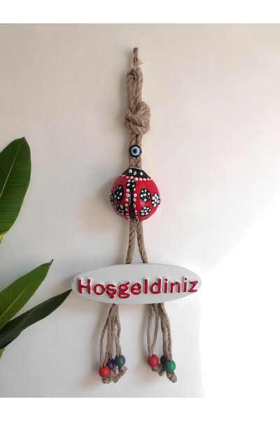 Grimsi Red Ladybug Welcome Decorative Door Wall Ornament