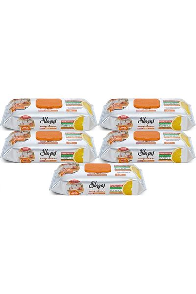 Sleepy Easy Clean Surface Cleaning Kitchen Towel - Wipes 50 Sheets Orange Oil (Set of 5) 250Yprk