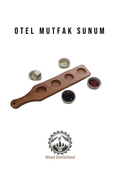 Ahşap Sosluk  4lü Melamin Sosluk Sunumluk Stand Kahvaltılık