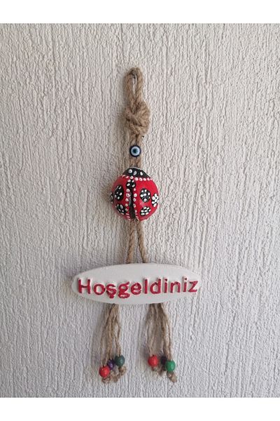 Grimsi Red Ladybug Welcome Decorative Door Wall Ornament