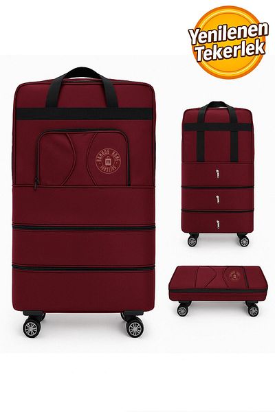 Bambus Home Premium 360 Degree Rotating 4 Wheel Triple Bellows Rolling Suitcase - Giant Size Bag