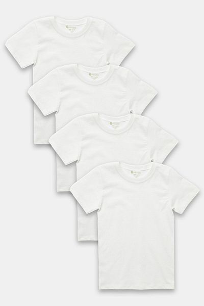 natuline Boy's / Girl's Organic Cotton Combed Cotton 4 Pack T-Shirt