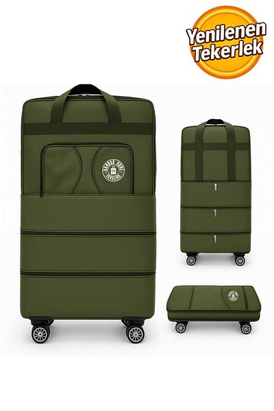 Bambus Home Premium 360 Degree Rotating 4 Wheel Triple Bellows Rolling Suitcase - Giant Size Bag