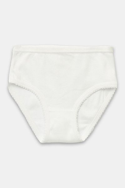 natuline Girl's White Cotton Panties 3-Piece