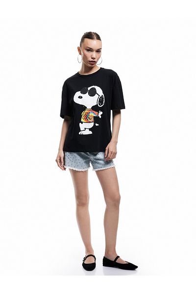 Koton Tricou cu licență cu mânecă scurtă cu imprimeu Snoopy