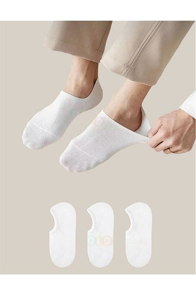 Bestrend 3 Pack Invisible White Women's Socks Seamless 100% Cotton