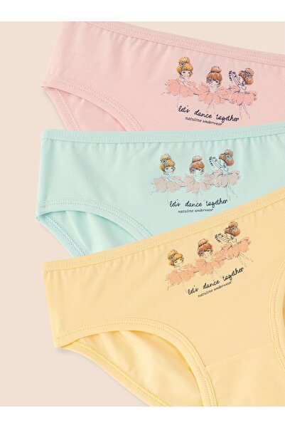 natuline Дівчачі органічні бавовняні трусики з еластаном Let's Dance, набір з...