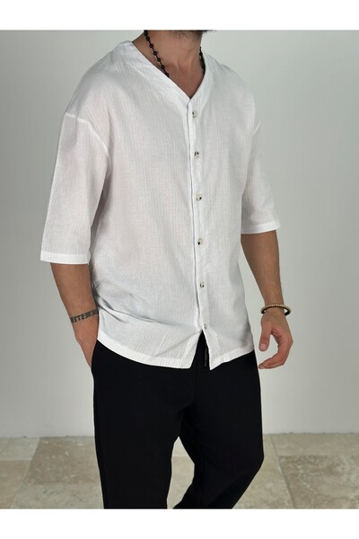 COCOPELLI Λευκό πουκάμισο Fakir Sleeve Muslin