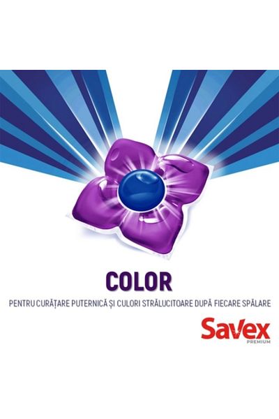 SAVEX Detergent Capsules Premium Caps Color, 64 Washes