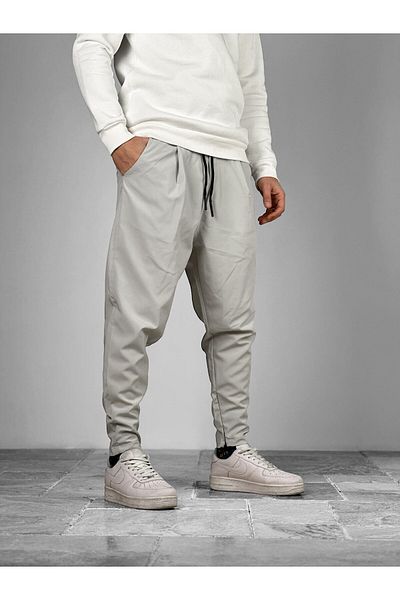 COCOPELLI Γκρι αλεξίπτωτο Jogger με λεπτομέρεια με φερμουάρ