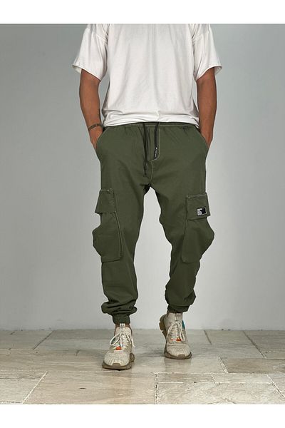 COCOPELLI Πράσινο παντελόνι Jogger Premium Quality με μεγάλη τσέπη