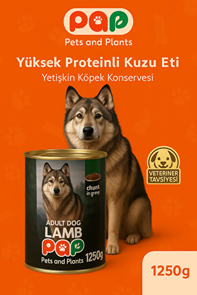 Kuzu Etli Konserve Köpek Maması 1.25 kg ( 6'lı paket)