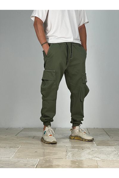 COCOPELLI Πράσινο παντελόνι Jogger Premium Quality με μεγάλη τσέπη