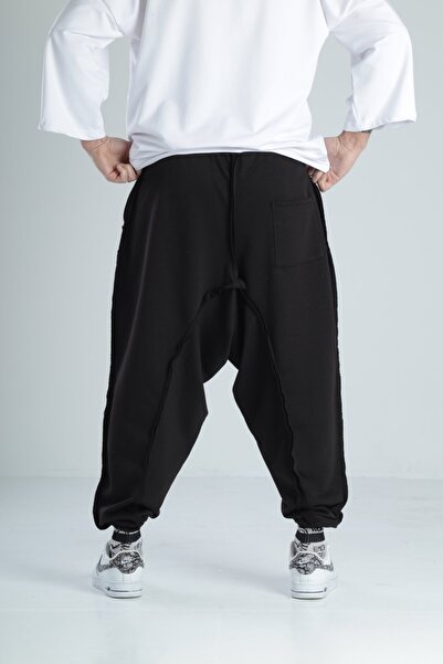 COCOPELLI Мръсно зашити черни спортни шалвари