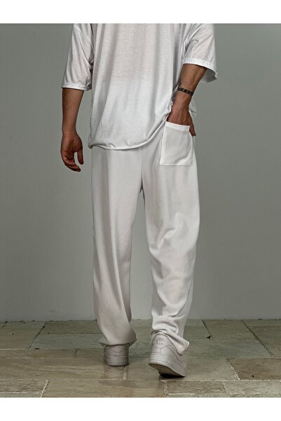 COCOPELLI Бавовняні штани з підвернутими краями, білі