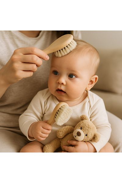Vitalista 100% Natural Goat Hair Baby Comb Baby Hair Brush