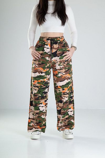 COCOPELLI Camouflage Baggy Trousers with Self-Waist Elastic
