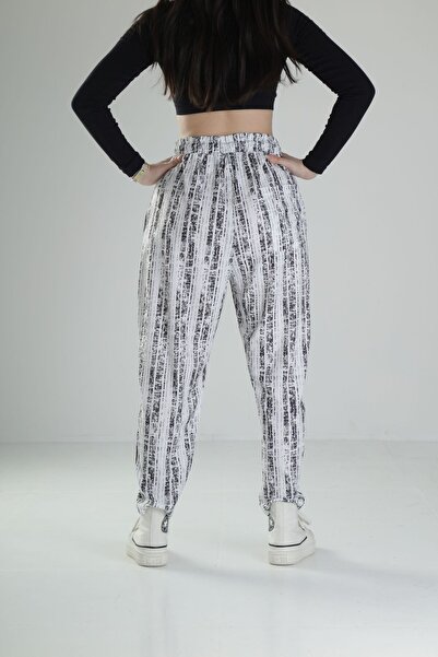 COCOPELLI Бюрмюк тканина білого кольору з візерунком, штани-кльош