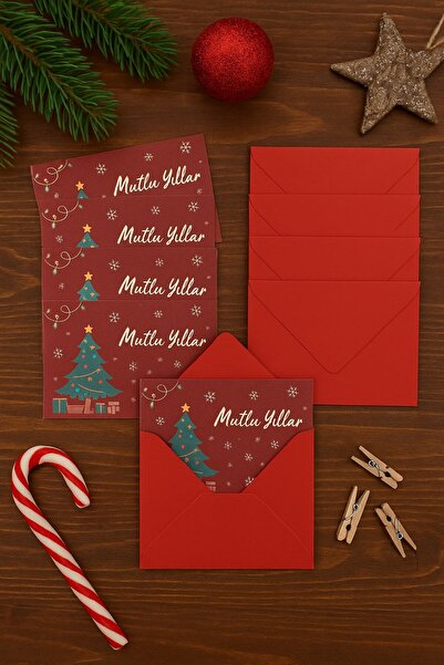 Emtory Home 20 komada božićne čestitke sa borovim drvetom i crvenim kovertama...