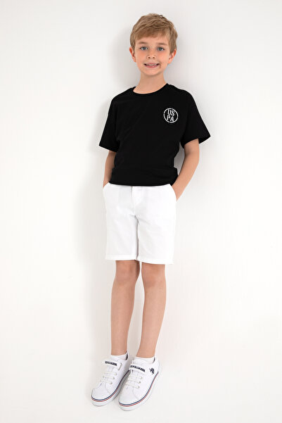 U.S. Polo Assn. Boy's Black Oversize Crew Neck T-Shirt 50298981-Vr046