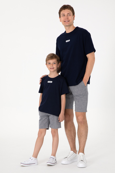 U.S. Polo Assn. Erkek Çocuk Lacivert Oversize Bisiklet Yaka Tişört 50298982-V...