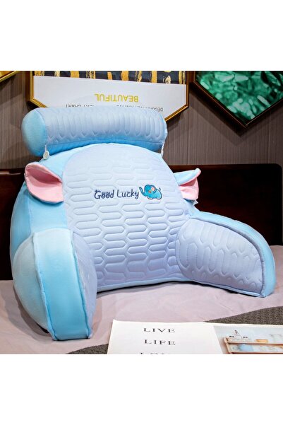 Flippy Multifunctional Pillow, Flippy, Lumbar Protection, Medium Size, 60 x 40 cm, Elephant Pattern, Blue