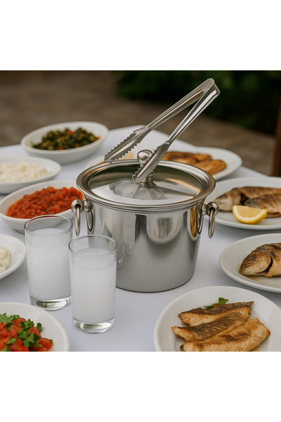 Veliday Termoslu Paslanmaz Çelik Buz Kovası Ve Buz Maşası Set 18/10 - 304 Pas...