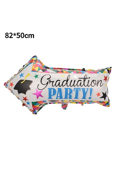 Flippy Μεταλλικό Μπαλόνι Φύλλου, Φιγούρα Βέλους, Θέμα Αποφοίτησης, 82x50 εκ.,...