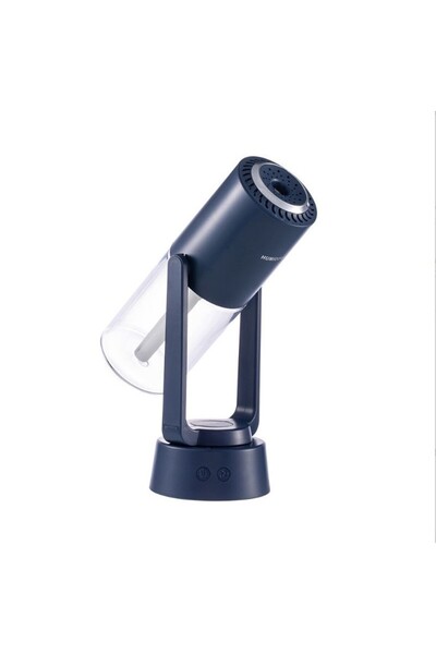Flippy Umidificator și purificator de aer cu ultrasunete portabil, rezervor de 200 ml, LED cu 7 culori, rotație 360 ​​de grade, albastru