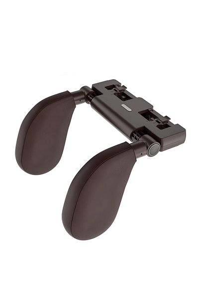 ZEQAS Car Headrest Holder Leather Memory Foam Adjustable Dark Brown Phone/tab Holder, Hook