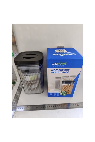 Flippy Food Storage Boxes, Set of 2 (0.8L & 1.3L), Transparent with Black Lid