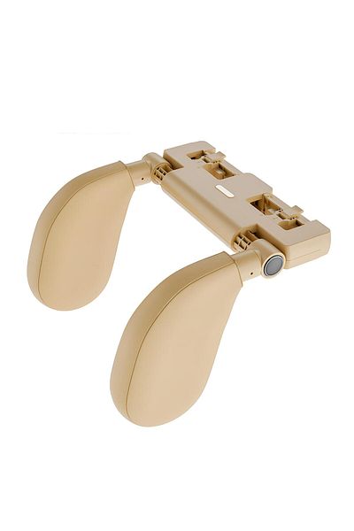ZEQAS Car Headrest Holder Eco Leather Memory Foam Adjustable Beige Phone/tab Holder, Hook