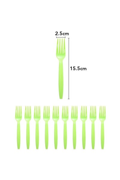 Flippy Set of 10 Disposable Forks, Dino Park Collection, 15.5 x 2.5 cm, PE Plastic, Multicolor