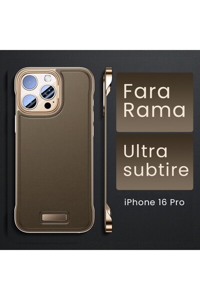 Flippy Θήκη για iPhone 16 Pro, Flippy, Μοντέρνος Σχεδιασμός χωρίς Περιθώρια, Δέρμα PU, Λεπτή, Desert Gold