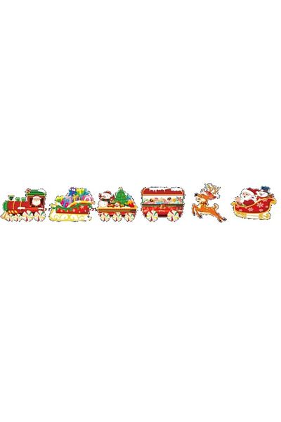OEM Christmas Decoration, for Garden, Train Type, 6 Figurines + Sticks to Stick in