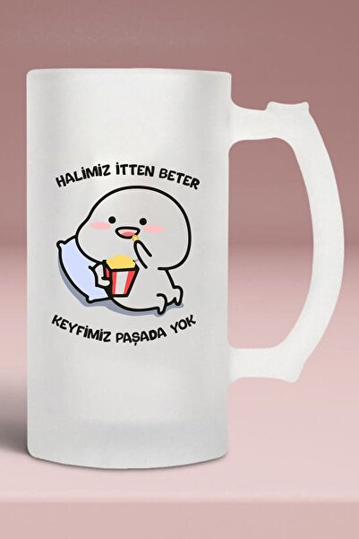 Vays Buzlu Cam Bira Bardağı - Halimiz İtten Beter