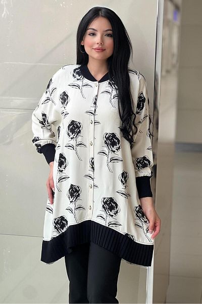 Ghisa Patterned Ribbed Cardigan