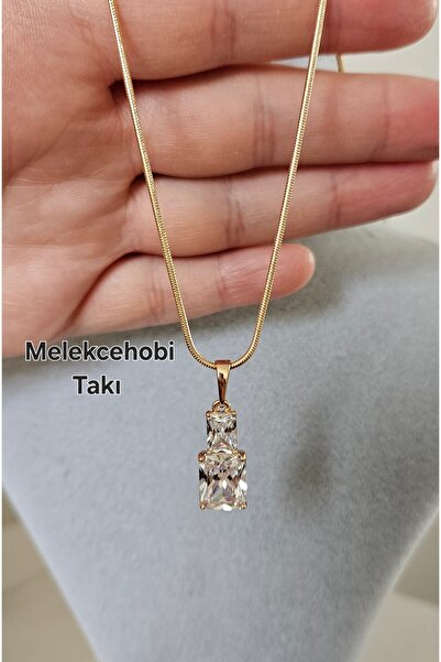 XUPING JEWELRY Melekcehobi Takı Xuping Marka 18K Rose Rengi Zirkon Taşlı Kolye