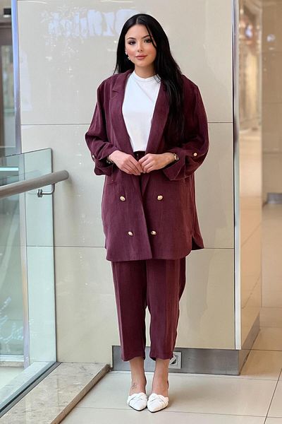 Ghisa Six Button Blazer Jacket Pants Set