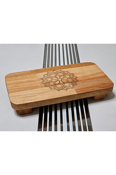 Royal Hediyelik 22X11 cm Motif Patterned Wooden Bottle - Rectangular Surface, Oil Pot Kitchen Coaster and Organizer