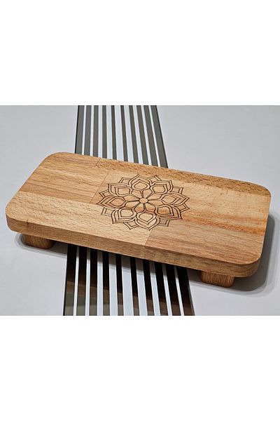 Royal Hediyelik 22X11 cm Motif Patterned Wooden Bottle - Rectangular Surface, Oil Pot Kitchen Coaster and Organizer