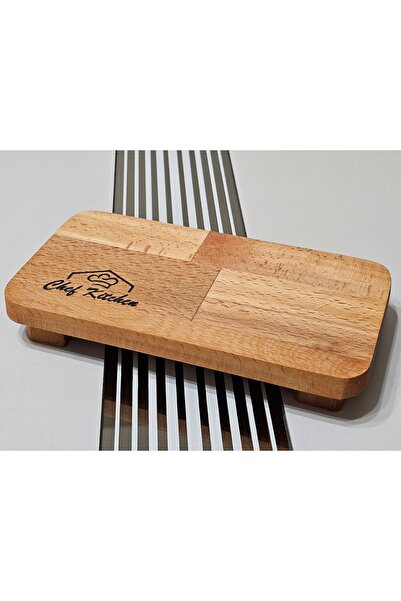 Royal Hediyelik 22x11 Cm Dikdörtgen Ahşap Yağdanlık Altlığı, Baharat, Sunum Standı, Çok Amaçlı Mutfak Tabağı
