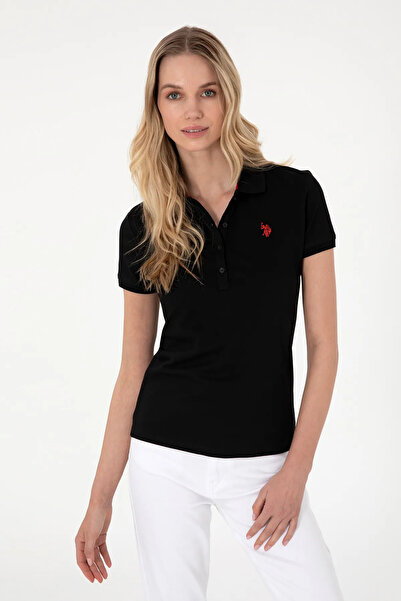 U.S. Polo Assn. Γυναικείο μπλουζάκι πόλο US Polo Assn.Black Slim Fit - GTP-IY...