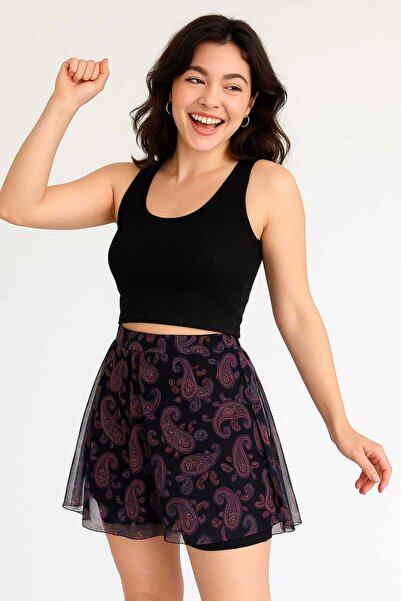 MODA Kadın Desenli Şort etek