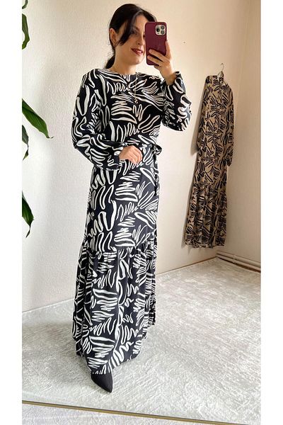 STEALLE MODA GİYİM Φόρεμα βαμβακερής βισκόζης-1066