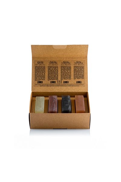 dionesse Natural Clay Soap Set for Men 4X120 Gr - Organic & Handmade