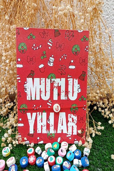 Emtory 10 Pieces Red Happy New Year Card New Year Figured Bracelet - New Year Gift - Lucky Bracelet