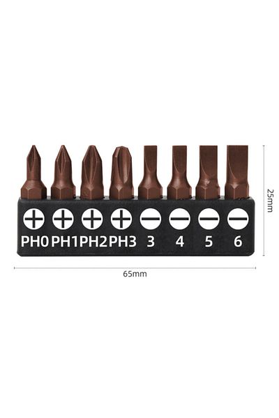 Choice Ph 8pcs 1/4 Screwdriver Bit Set S2 25mm Cross Hexagonal Torx With Bit Holder Hex Shand