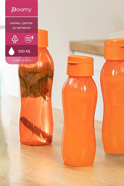 Poomy Orange 500 ml Sports Flask - Practical Lid Can.H.M